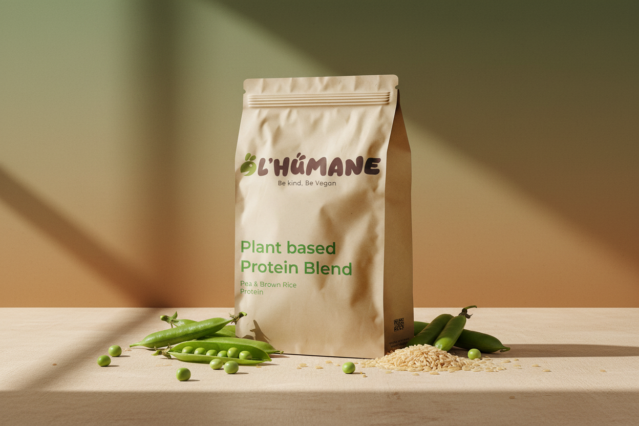 Plant-Based Vegan Protein Blend with Pea Pods and Rice